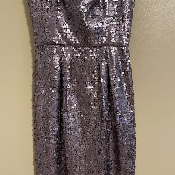 BCBG light lavender sparkly strapless mini dress - Picture 4 of 4